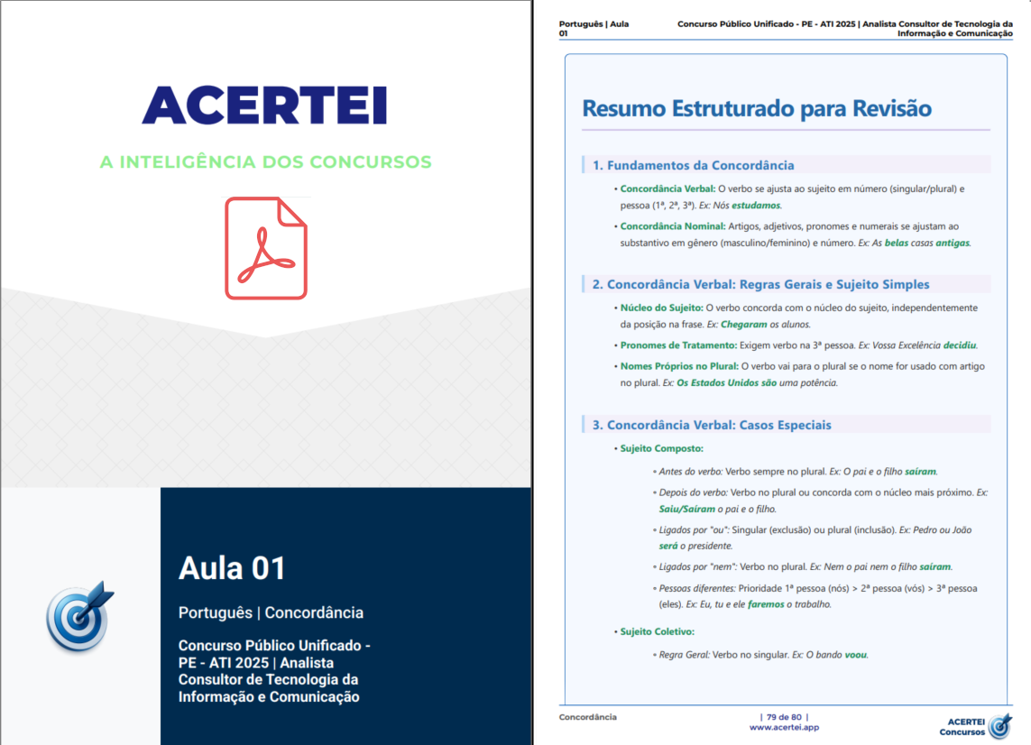 Print de um PDF de estudo do Acertei